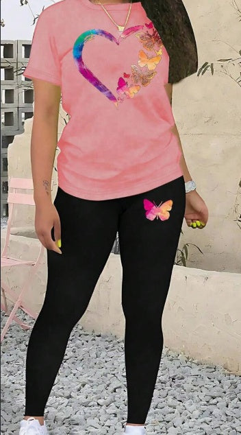 2 Piece Graphic Lounge Outfit Sets