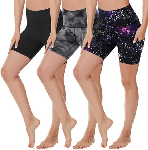 3 Pack Three-point High Waist Yoga Shorts