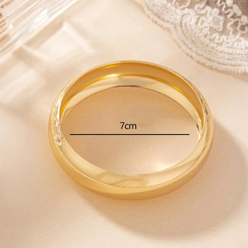1pc Fashionable 18k Gold Plated Smooth Bangle Bracelet