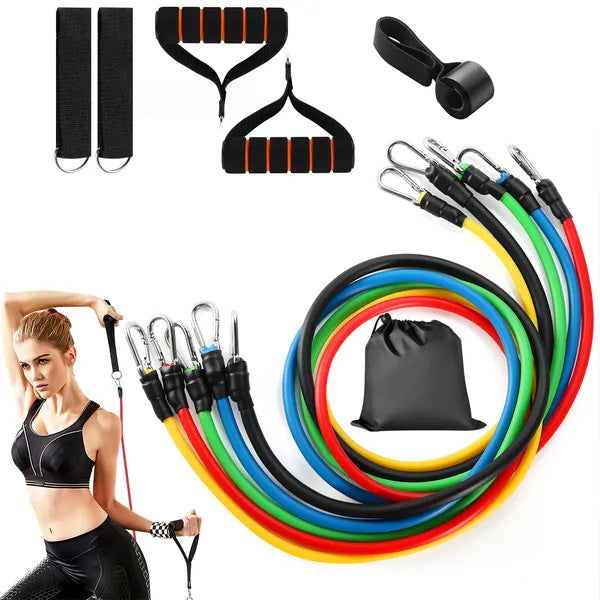 11Pc Resistance Tube Bands Set
